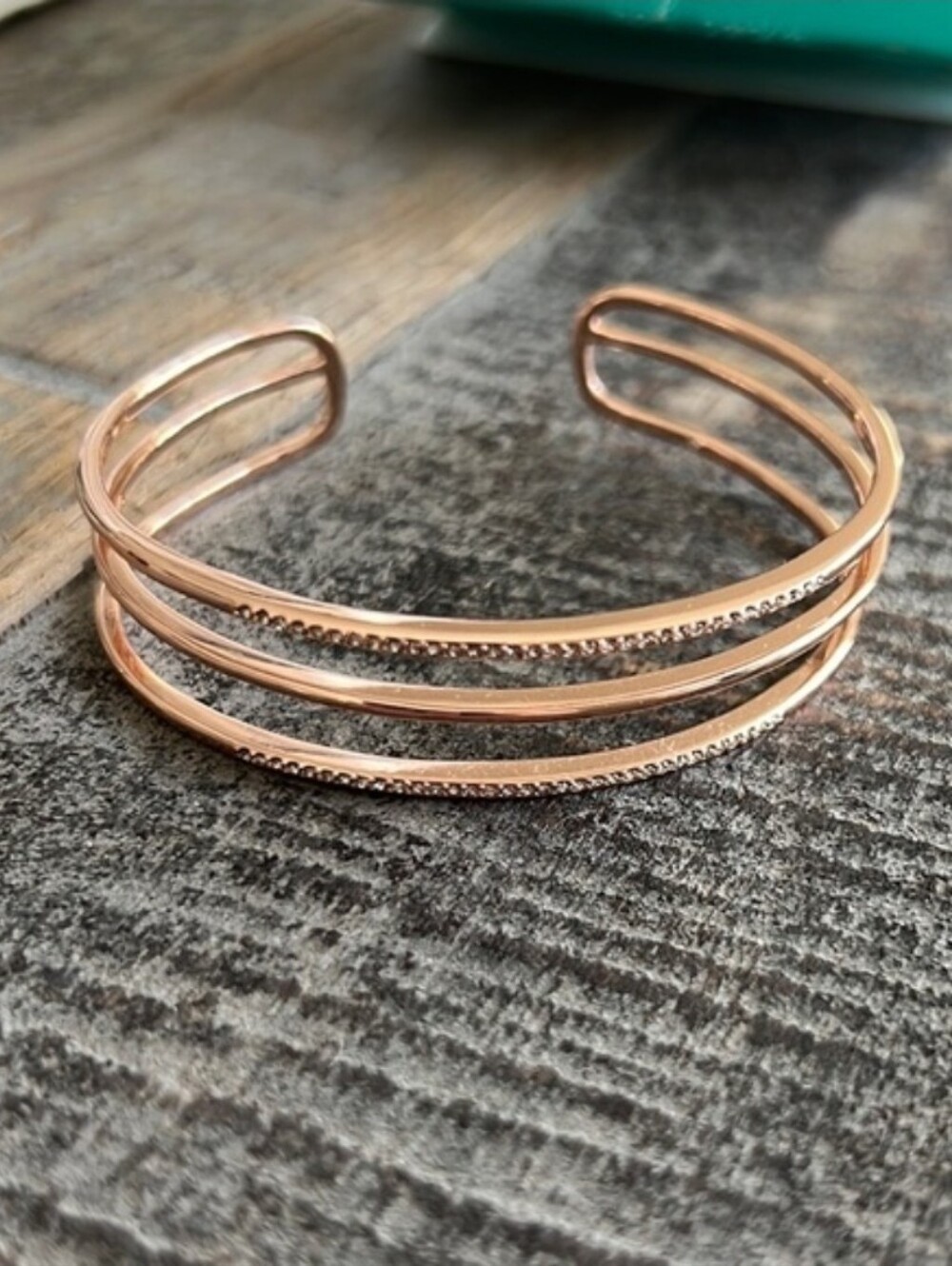Stella And Dot Pave Open Bar Cuff - Rose Gold